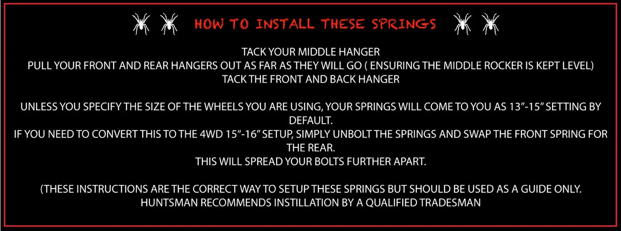 9 Leaf Trailer Caravan 4500Kg Dacromet Rocker Roller & High Tensile U Bolt Kit. 7mm Thick Springs! - Image 4