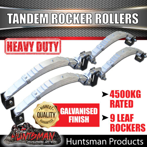 9 Leaf Trailer Caravan 4500Kg Dacromet Rocker Roller & High Tensile U Bolt Kit. 7mm Thick Springs! - Image 5