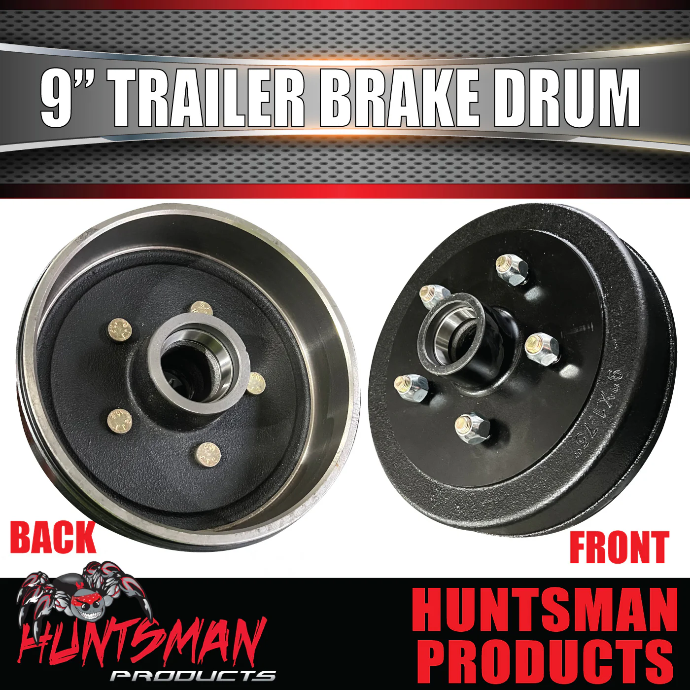 2X 9" Trailer Brake Drums Suit Ford & LM (Holden) Bearings - Image 5