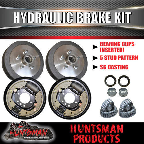 9" Trailer Caravan Hydraulic Drum Brake Kit. 5 & 6 Stud