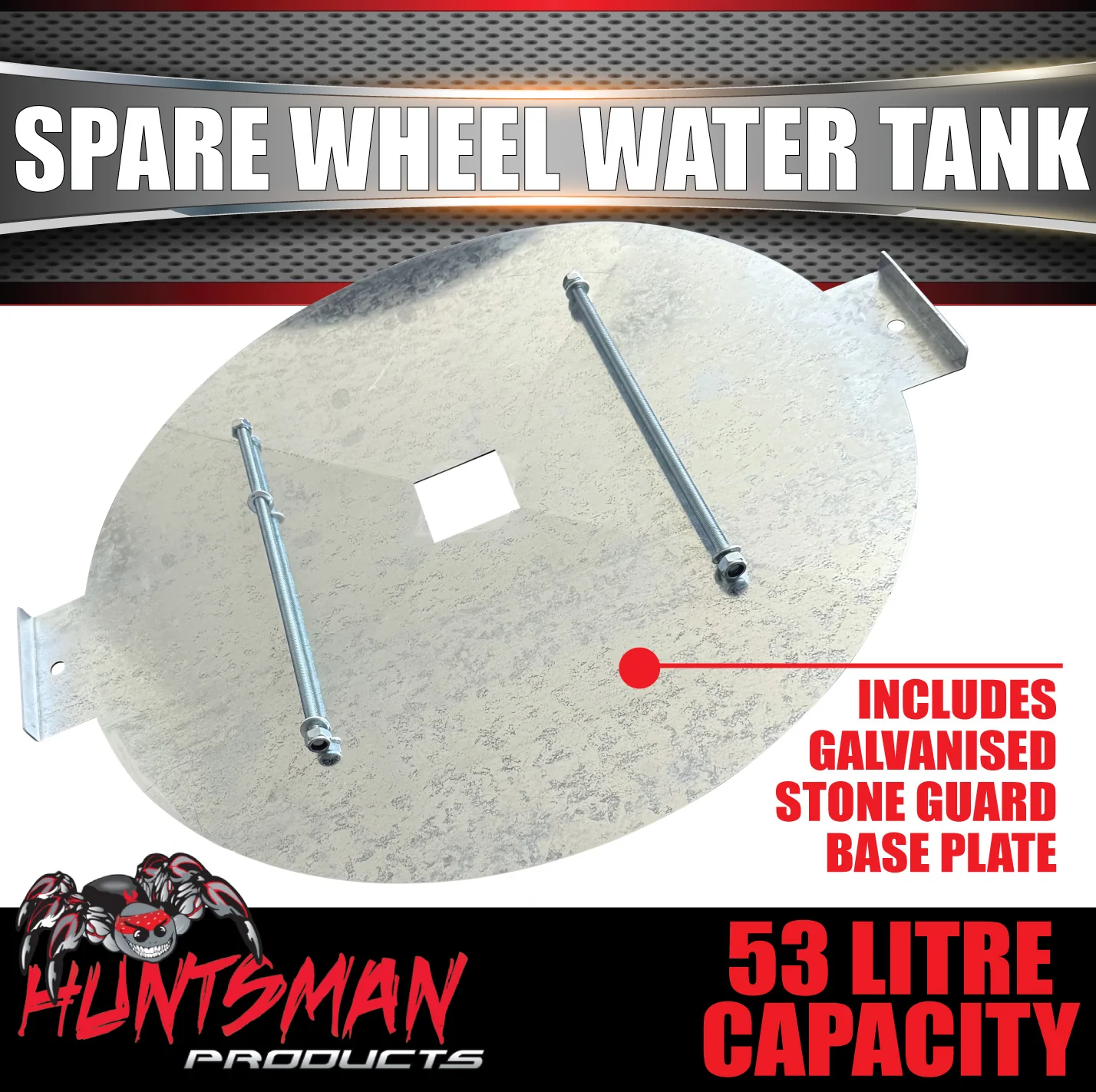 95 Litre Spare Wheel Well Water Tank For Under Vehicle + Mount Kit 750mm x 250mm - Image 3