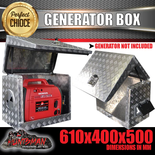 Aluminium Ventilated Generator Box For Caravans, Trailers, Truck, Utes & camping