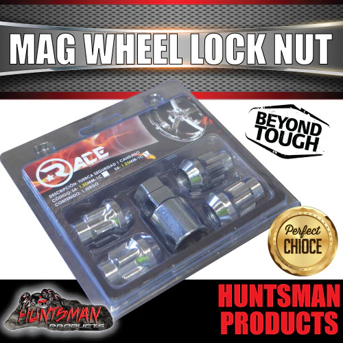 Anti Theft Black Tapered Wheel Lock Nut 1/2" x 32mm With Socket 4 Pack - Image 2