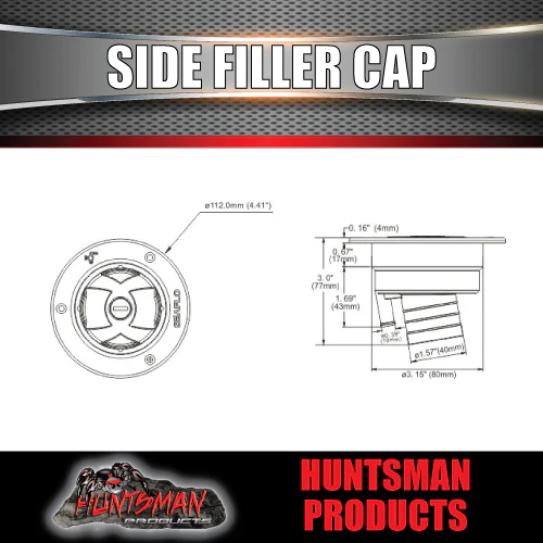 Black Seaflo Lockable Caravan Camper Trailer Water Tank Side Filler Cap Inlet - Image 4