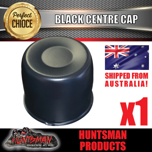 1x Black Trailer Caravan Wheel Caps Fit 108-115mm Centre Bore 4x4 Size Rims