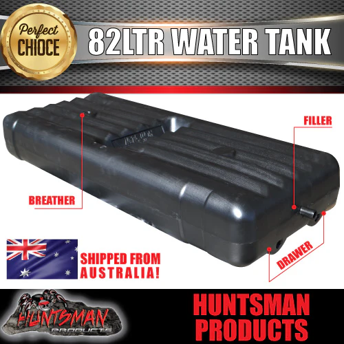 Caravan Camper Trailer, Boat 82 Litre Underbody Water Tank & Fittings. HDPE Grade - Image 3