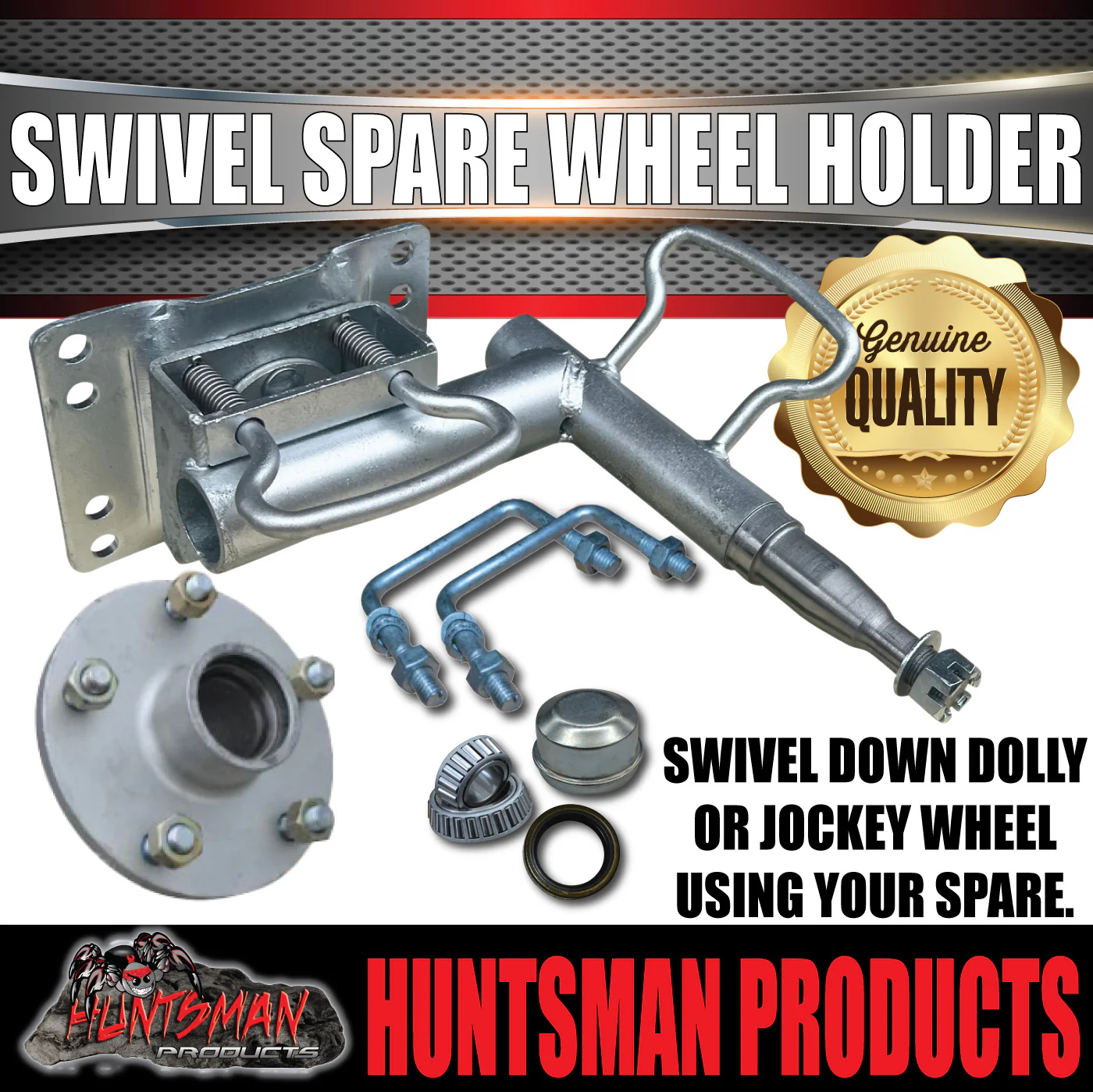 Boat Trailer Swivel Spare Wheel Holder Carrier Beach Launch Bracket + Hub SL Bearings. - Image 4