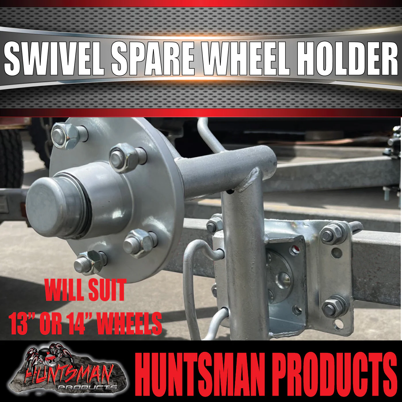 Boat Trailer Swivel Spare Wheel Holder Carrier Beach Launch Bracket + Hub SL Bearings. - Image 5