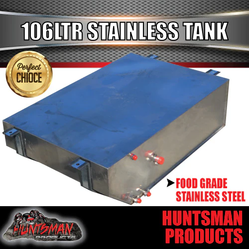 Stainless Steel Caravan Camper Trailer 4wd 106 Litre Water Tank & Brackets.