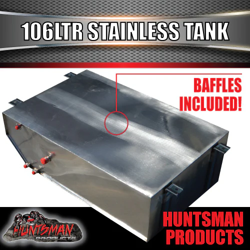 Stainless Steel Caravan Camper Trailer 4wd 106 Litre Water Tank & Brackets. - Image 6