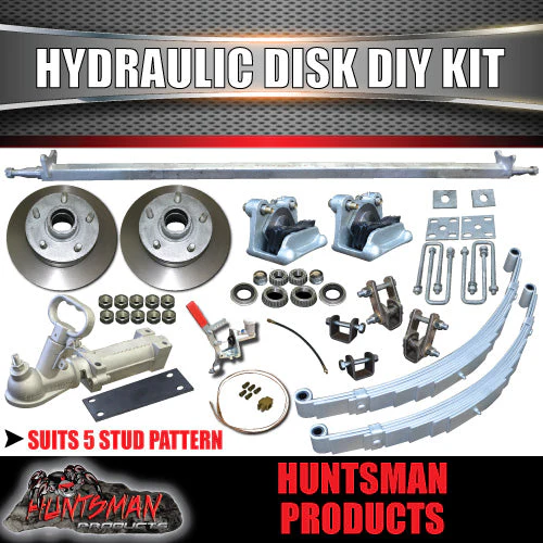 DIY 1400kg Boat Trailer Kit. Hydraulic Disc Brakes Eye to Eye Springs. Axles 78" - 96" Long