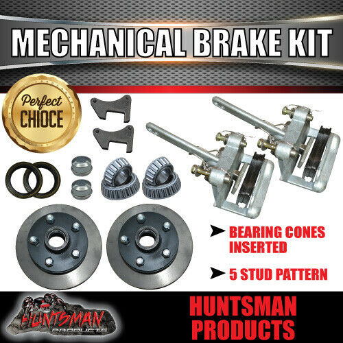 DIY 1400KG 10" MECHANICAL DISC BRAKED TRAILER KIT. SLIPPER SPRINGS. - Image 3