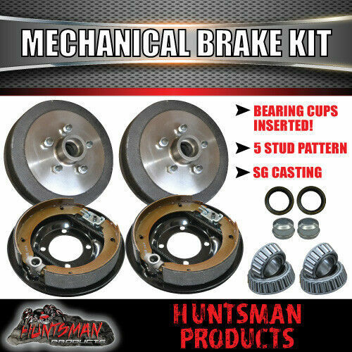 DIY 1400KG MECHANICAL DRUM BRAKE TRAILER KIT. EYE TO EYE SPRINGS. AXLES 64" - 77" - Image 7