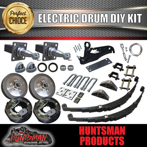DIY 1400KG Trailer Kit. eye to Eye Springs Electric Drum Brake. Axles 78" - 96" - Image 3