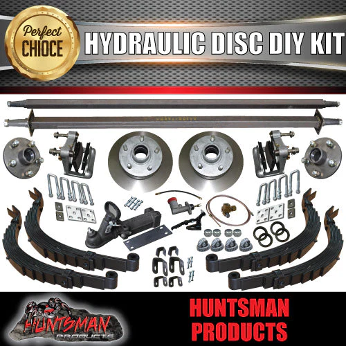 DIY 2000Kg Tandem Trailer Kit. Hydraulic Disc Brakes. Slippers, Axles 78" - 96" - Image 2