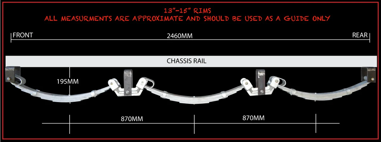 DIY 4200Kg Tri Axle Hydraulic Disc Boat trailer Kit Dacromet Springs, Hydrapro, Axles 78" - 96" - Image 12