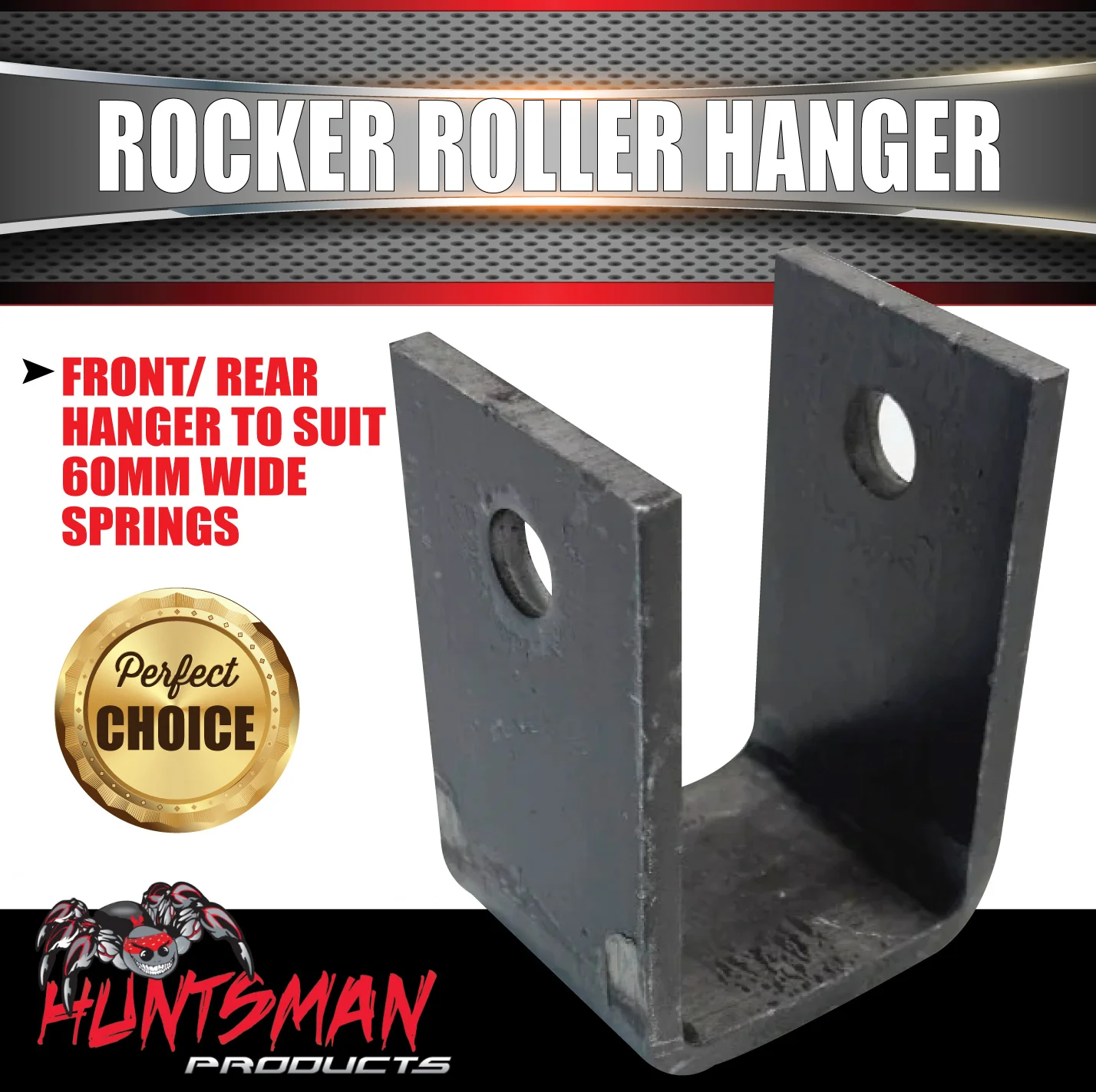 Front & Rear Hanger Suited to 60mm Wide Rocker Roller Springs Trailer Suspension