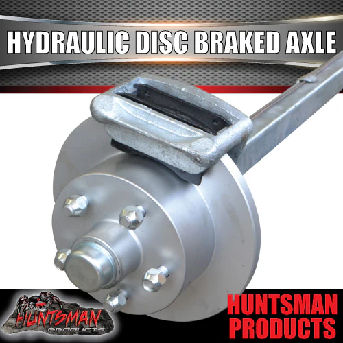Galvanised Trailer Caravan 40mm Square Hydraulic Disc Braked Axle. 1000Kg rated 63"-77" - Image 2