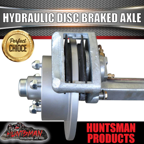 Galvanised Trailer Caravan 40mm Square Hydraulic Disc Braked Axle. 1000Kg rated 78"-96" - Image 4