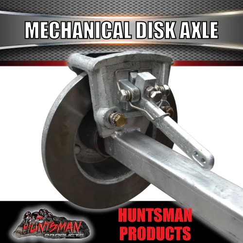 Galvanised 40mm Square Trailer Caravan Mechanical Disc Braked Axle. 1000Kg rated 63"-77" - Image 3