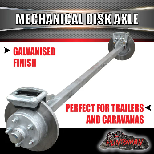 Galvanised 45mm Square Mechanical Disc Braked Trailer Axle. 1400Kg rated 78"-96" - Image 5