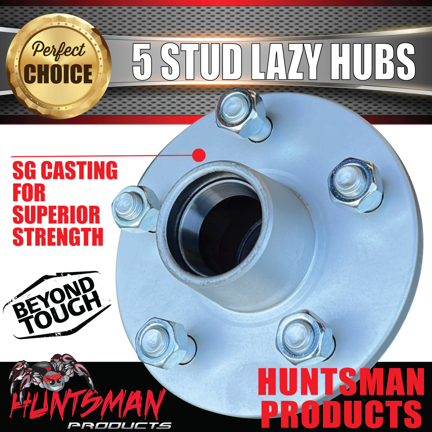 X2 Galvanised Boat Trailer Caravan Hubs suit Holden HT 5/108 PCD & S/L Bearings. Marine Seals - Image 5