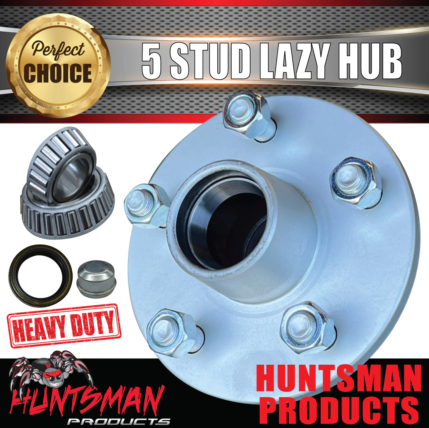 X2 Galvanised Boat Trailer Caravan Hubs suit Holden HT 5/108 PCD & S/L Bearings. Marine Seals - Image 7