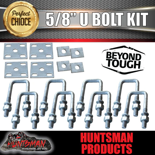 Tandem Galvanised Trailer Caravan 45mm X 170mm 5/8" BSW High Tensile U bolt kit
