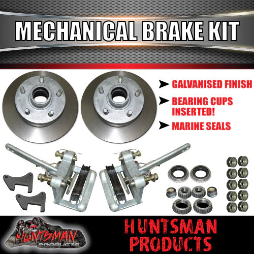 10" Galvanised Boat Trailer Caravan Mechanical Disc Brake Kit. S.G Cast discs