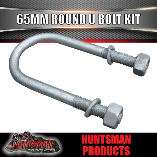 HIGH TENSILE Trailer Caravan 65mm x 180mm High Tensile 5/8" BSW ROUND U BOLT KIT. - Image 2
