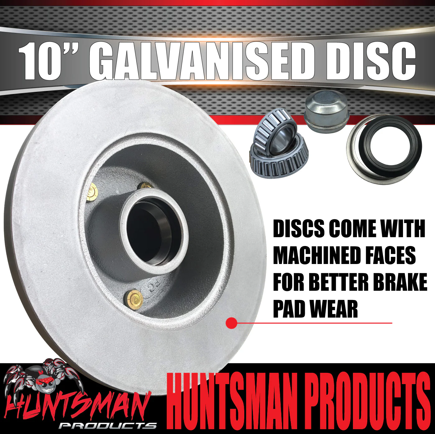 2X 10" HQ Holden Trailer Caravan Galvanised Dacromet Disc Hubs & SL Bearings - Image 11