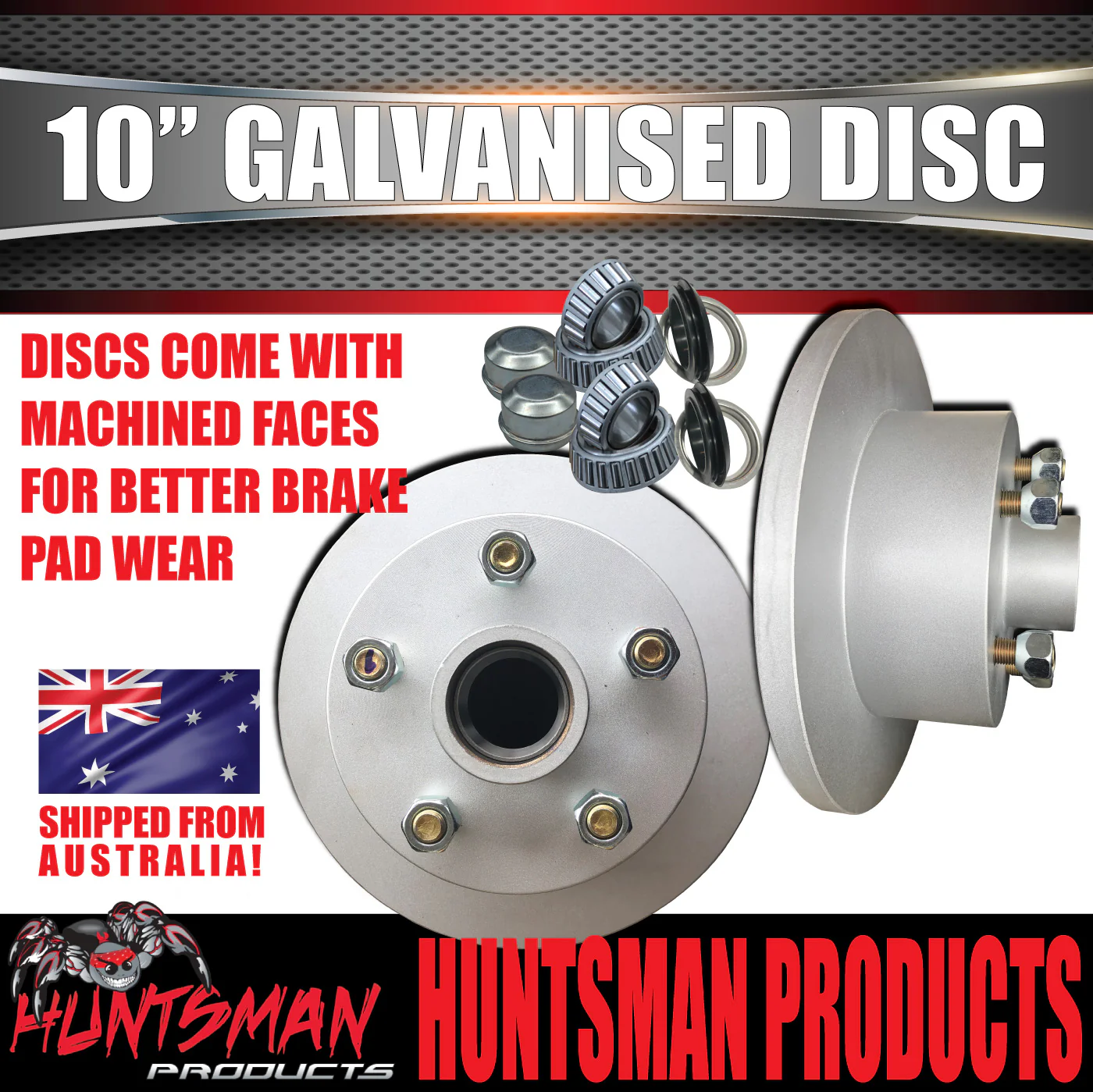 2X 10" HQ Holden Trailer Caravan Galvanised Dacromet Disc Hubs & SL Bearings - Image 5