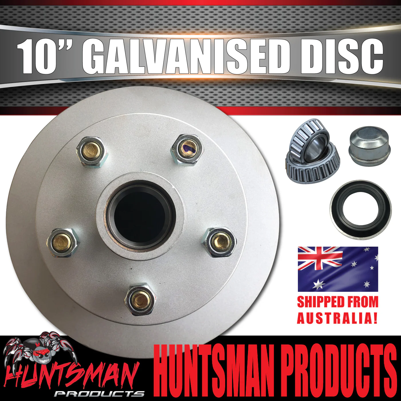 2x HT Holden 10" Trailer Caravan Galvanised Dacromet Disc Hubs & LM Holden Bearings - Image 8