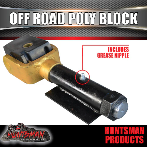 Off Road Trailer Caravan Weld On Poly Block Coupling. Hard Chrome Shaft. CTA Approved - Image 2