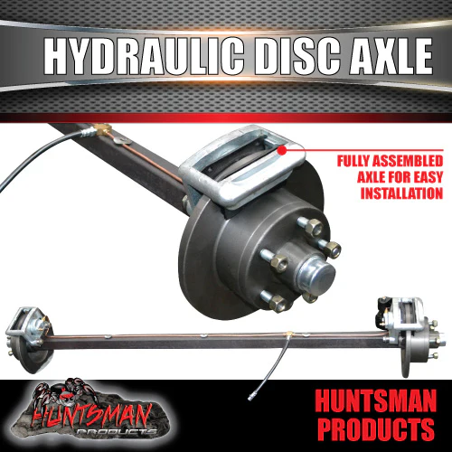 Natural 1400Kg Hydraulic disc Braked Trailer Caravan 45mm Axle, 64" - 77" Long