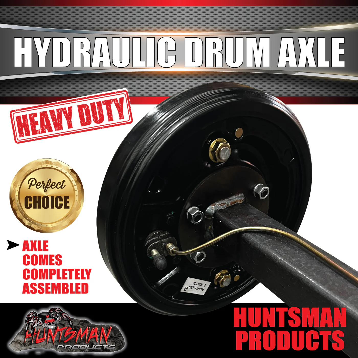 Natural 1400Kg Hydraulic Drum Braked Trailer Caravan 45mm Axle, 64" - 77" Long - Image 3