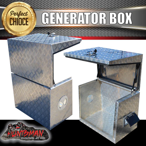 Large Aluminium Generator Box. 750mm x 510mm For Caravan Trailer Utes - Image 3