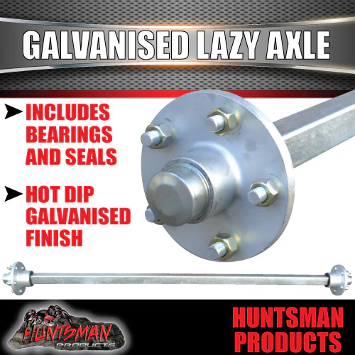 Lazy 1000Kg Trailer Boat Caravan Axle 40mm Square Galvanised 77-96" Long Axles - Image 5