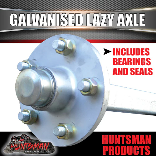 Lazy 5 Stud Trailer Axle 45mm SQ Galvanised 81-96" Axles 1400KG - Image 3