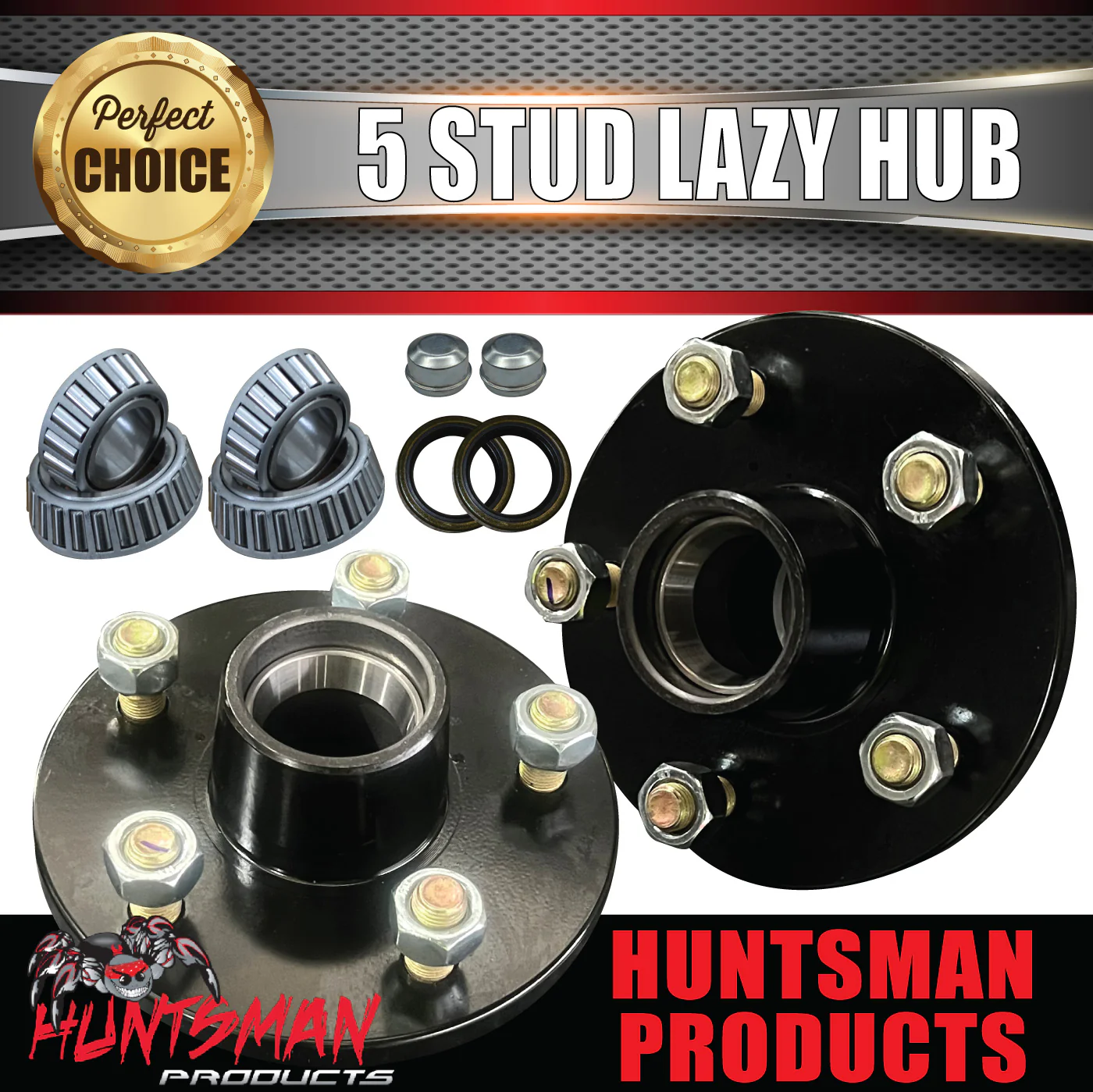 x2 Trailer Caravan Hub Ford 5 Stud pattern with SL Bearings Kit complete / Pair
