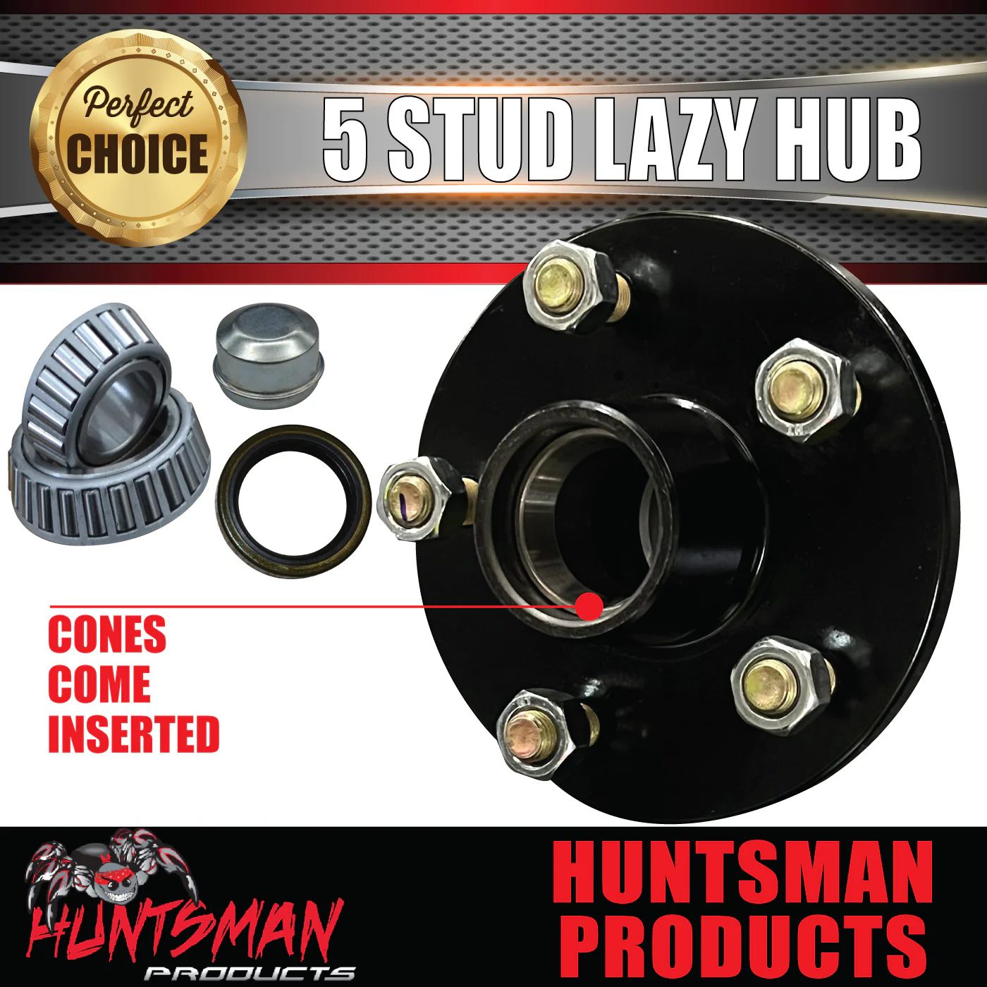 x2 Trailer Caravan Hub Ford 5 Stud pattern with SL Bearings Kit complete / Pair - Image 2