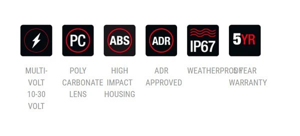 Roadvision BR161R Stop Tail Rectangle LED Rear Light Lamp Trailer Bus Truck 135x87mm 10-30V - Image 6