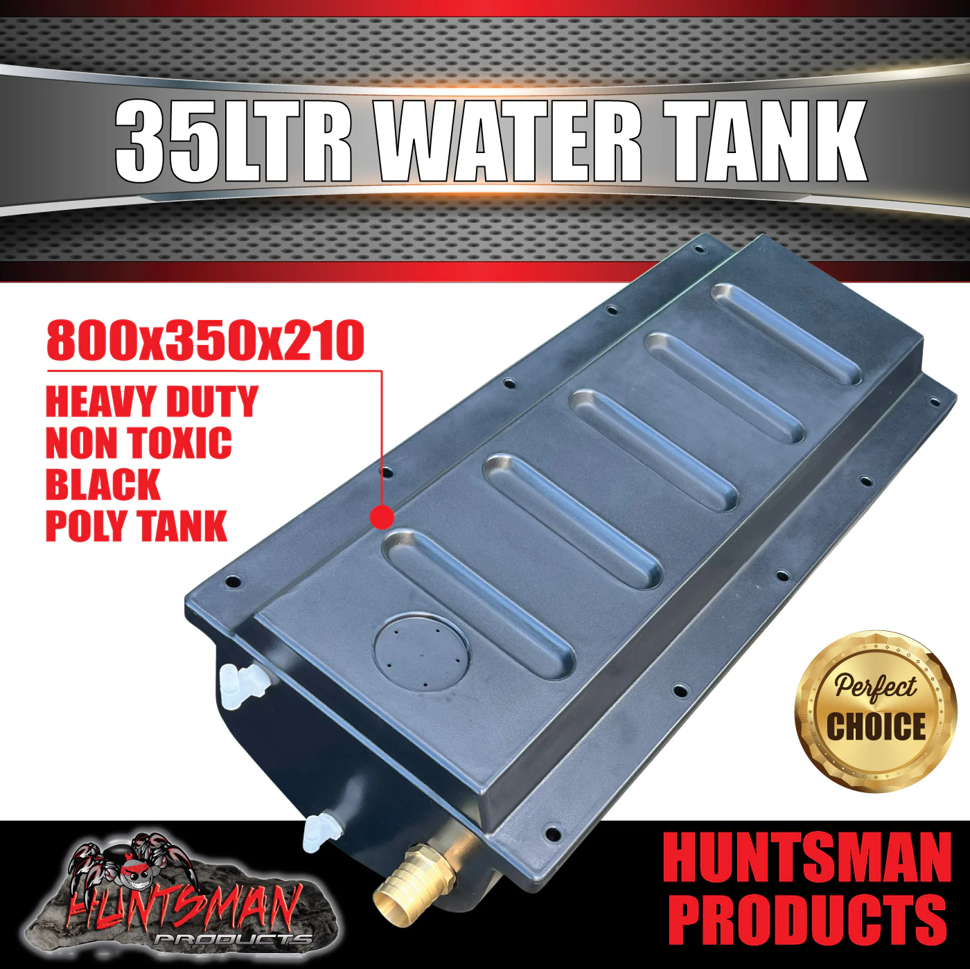 Caravan Camper Trailer Boat 35L Under body Poly Water Tank & Fittings. LDPE grade
