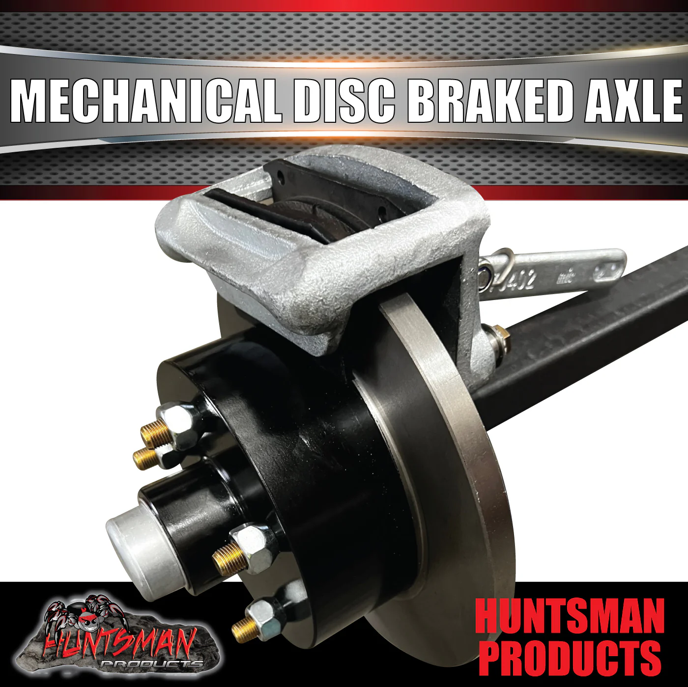 Natural 45mm Square Mechanical Disc Braked Trailer Axle. 1400Kg 78"-96" Axles - Image 4