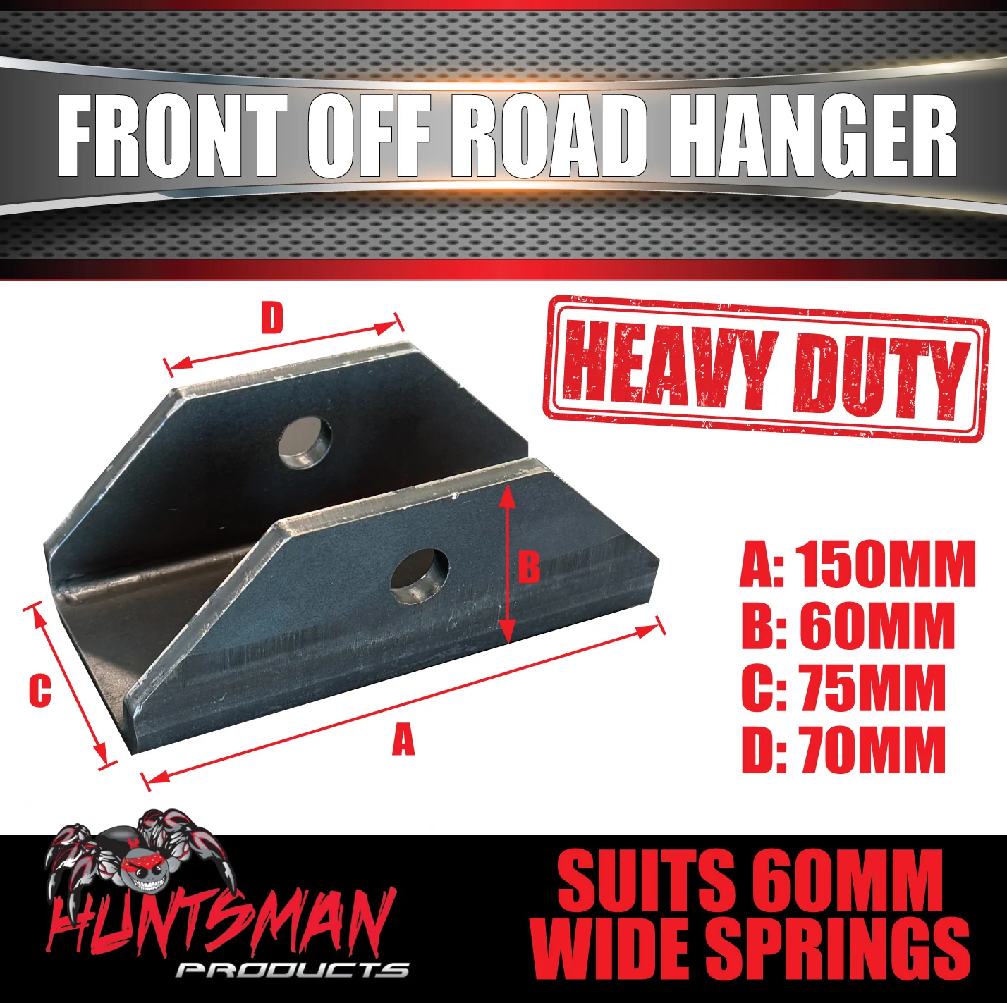 60mm Wide Off Road Trailer Shackle Spring Hanger Kit. Greasable Shackles - Image 5