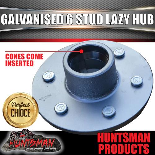 x2 Galvanised 6 stud 6/139.7 PCD Trailer Caravan Hubs & LM Bearing Kits Suit Landcruiser Pattern - Image 2
