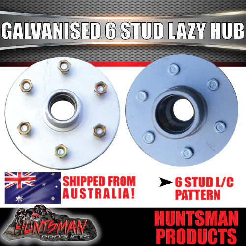 x2 Galvanised 6 stud 6/139.7 PCD Trailer Hubs & Slimline (Ford) Bearing Kits suit Landcruiser Pattern - Image 3