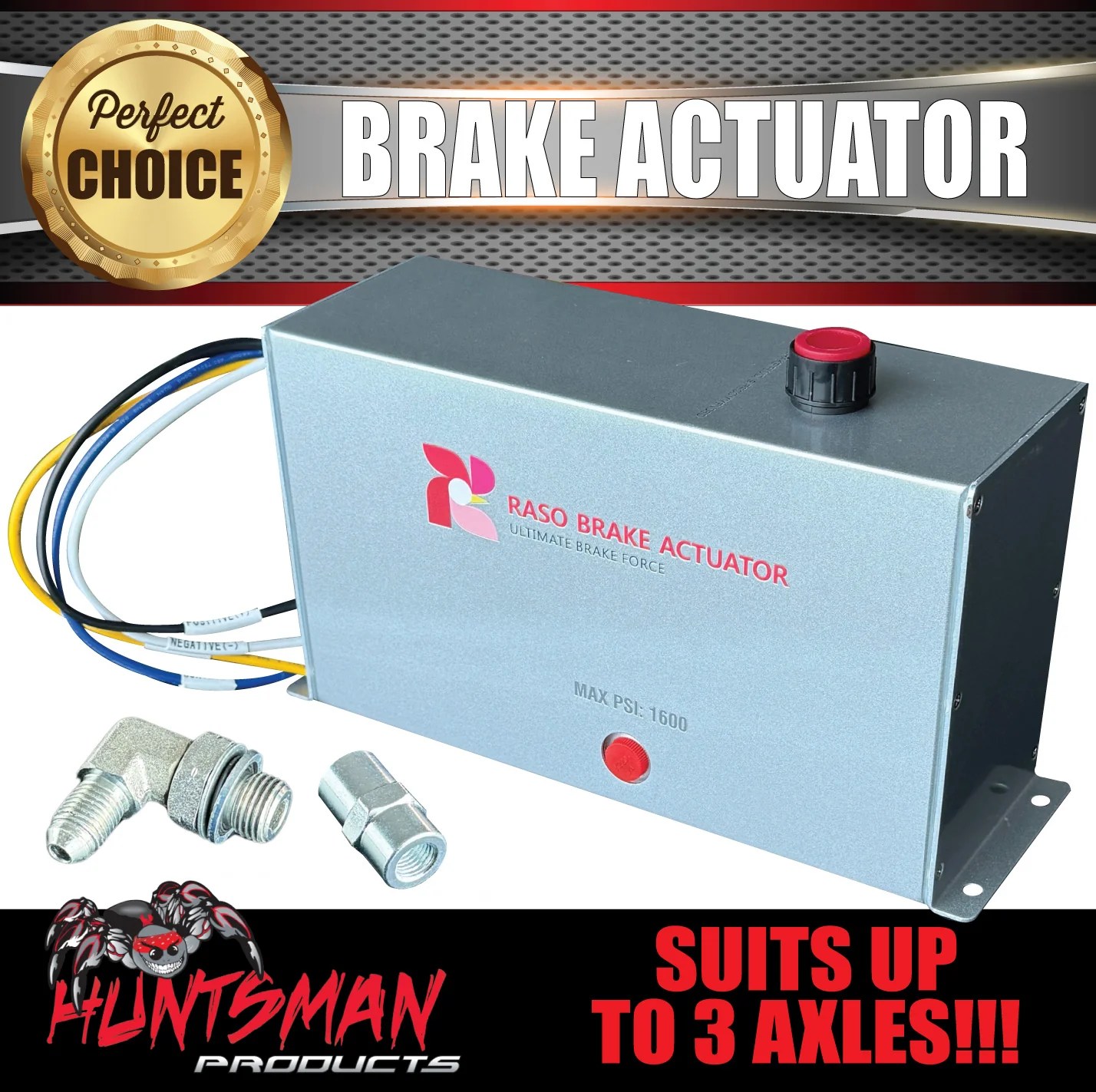 Raso Caravan Boat Trailer Electric Over Hydraulic Actuator. 1600 PSI. Up to 3 Axles. 3yr Warranty