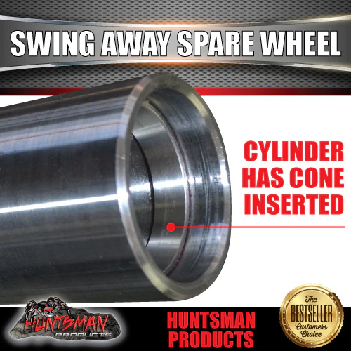 Rear Bar Swing Away Spare Wheel Bracket Hinge & Lock 39 X 200mm Round Stub Axle For 4wd & Camper Trailers - Image 6