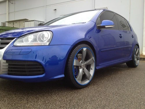RIMSKINS-4X BLUE 20" DUABLE PROTECTION FOR YOU RIMS-MAGS COVERS WHEEL DAMAGE - Image 2